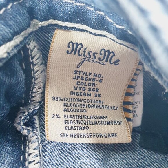 Miss Me Women's Jeans JP4656-6 Signature‎ JP9000B Boot Cut Bling Pockets Sz 29 - Picture 9 of 12